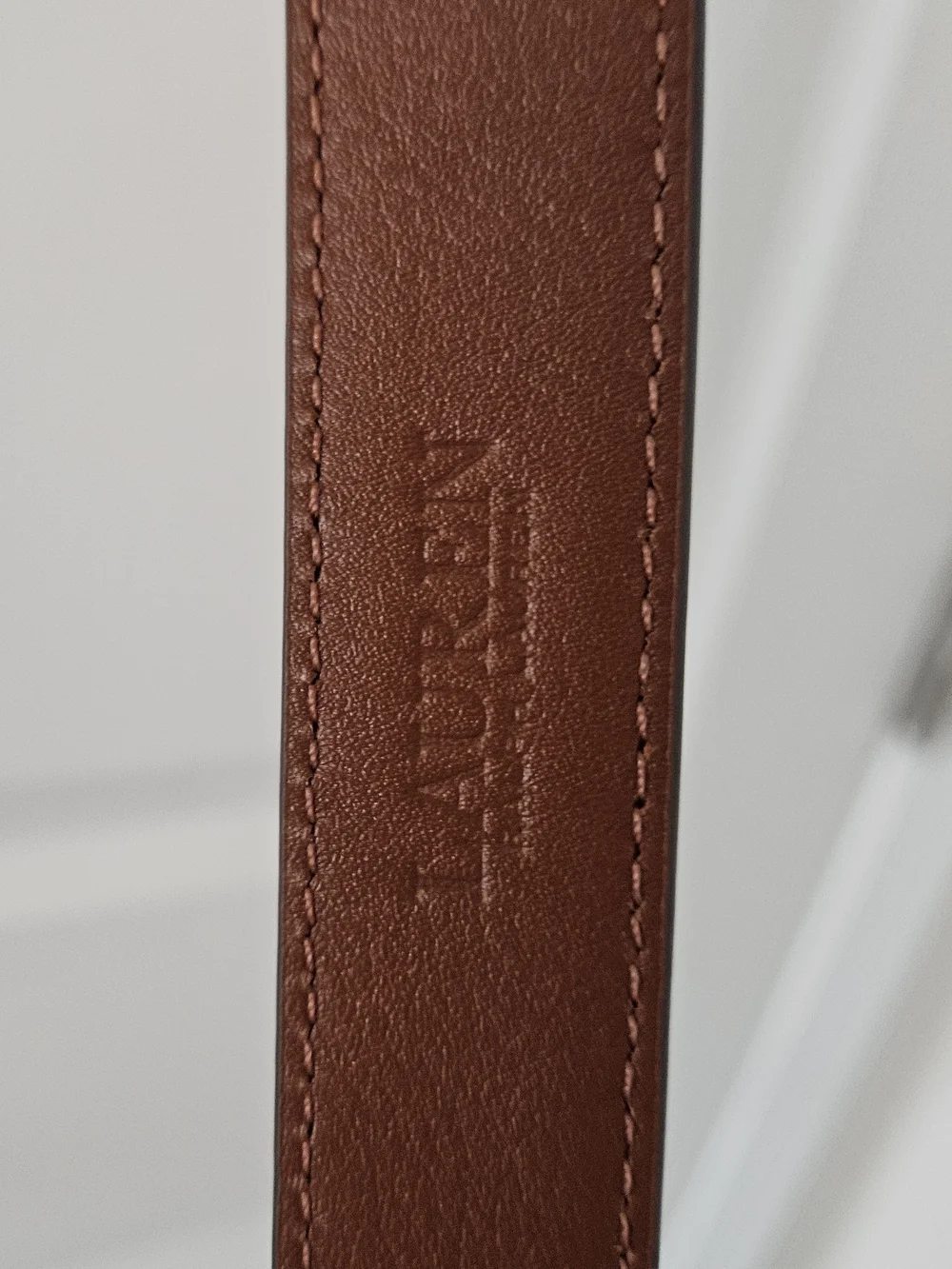 NWT Women's Lauren Ralph Lauren Logo-Keeper Leather Skinny Belt Size M